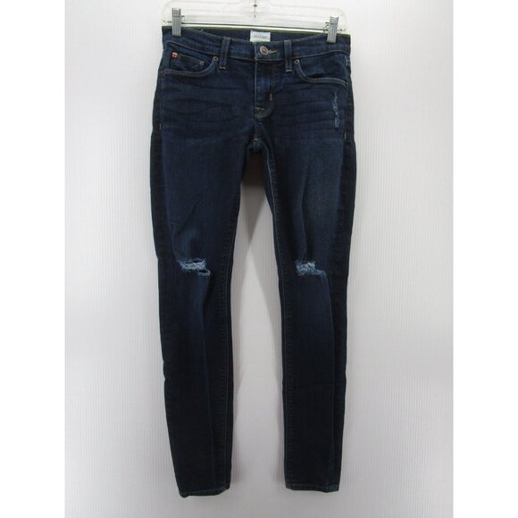 Hudson Jeans 26 Krista Super Skinny Grunge Denim Ripped Logo Stretch - Picture 1 of 14